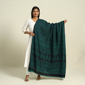 Buy Green - Natural Dye Mul Cotton Bagh Print Dupatta