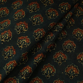 Green - natural dyed 3 kaam cotton fabric 63 - handcrafted