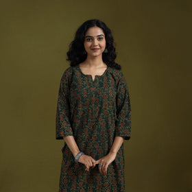 Natural dyed ajrakh hand block print cotton suit set