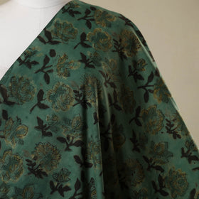 Green - natural dyed bagru dabu fabric 06 - handcrafted