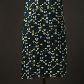 Green - bagru cotton apron with pocket 15 - handcrafted