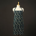 Green - bagru cotton apron with pocket 15 - handcrafted