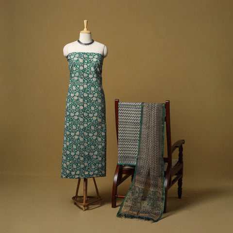 Natural dyed bagru cotton 3pc unstitched dress material 03