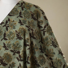 Green - natural dyed bagru dabu fabric 04 - handcrafted