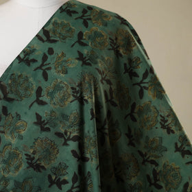 Green - natural dyed bagru dabu fabric 06 - handcrafted