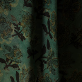 Green - natural dyed bagru dabu fabric 06 - handcrafted