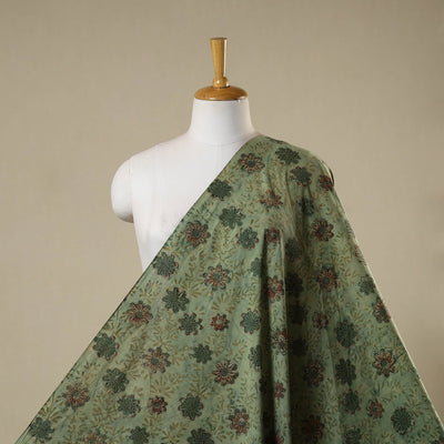 Green - natural dyed bagru dabu fabric 12 - handcrafted