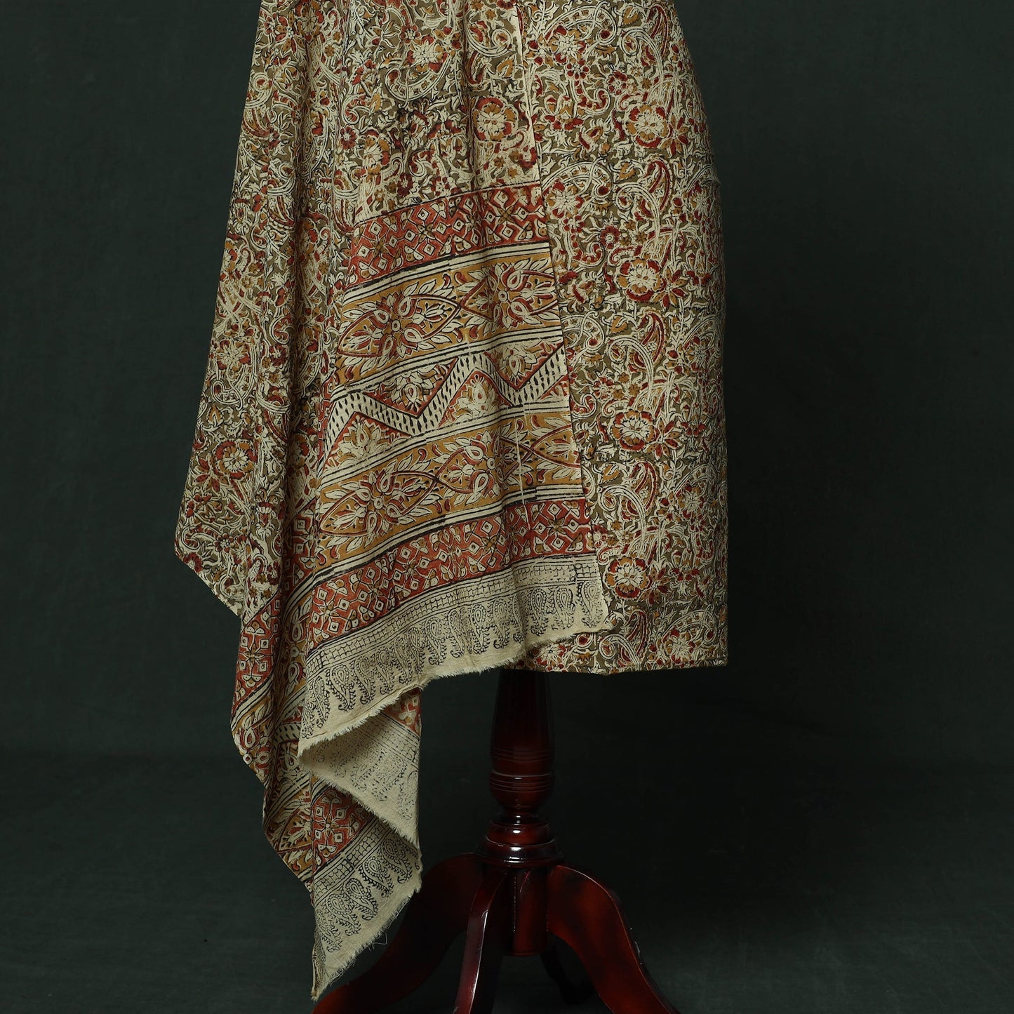 Natural dyed block print cotton pedana kalamkari 2pc
