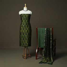 Natural dyed block print maheshwari silk jahota 3pc