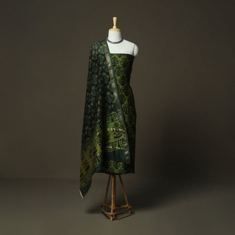 Natural dyed block print maheshwari silk jahota 3pc