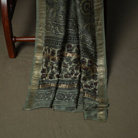 Natural dyed block print maheshwari silk vanaspati bagru