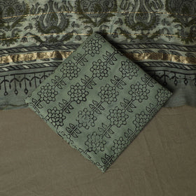 Natural dyed block print maheshwari silk vanaspati bagru
