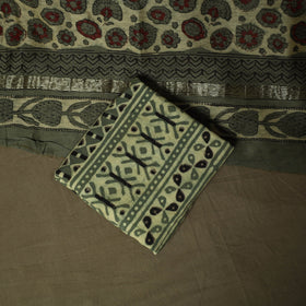 Natural dyed block print maheshwari silk vanaspati bagru