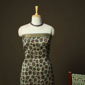 Natural dyed block print maheshwari silk vanaspati bagru