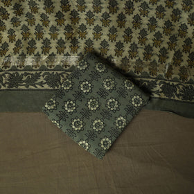 Natural dyed block print maheshwari silk vanaspati bagru