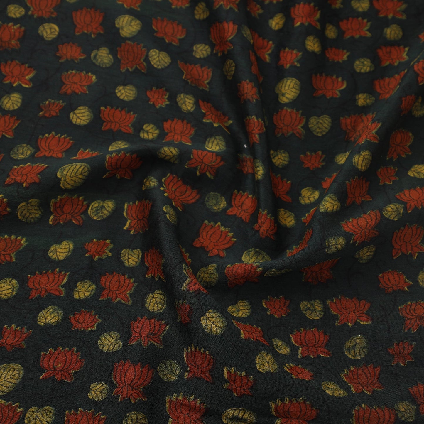  Natural Dyed Chanderi Silk Akola Print Fabric 