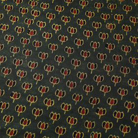 Green - natural dyed chanderi silk fabric 06 - handcrafted