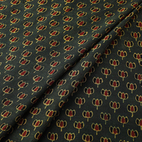 Green - natural dyed chanderi silk fabric 06 - handcrafted