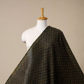 Green - natural dyed chanderi silk fabric 06 - handcrafted