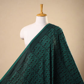 Green - natural dyed cotton bagh fabric 30 - handcrafted