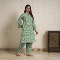 Green - natural dyed cotton bagru dabu co-ord set 09