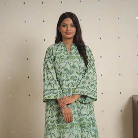 Green - natural dyed cotton bagru dabu co-ord set 09