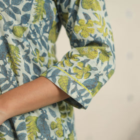 Green - natural dyed cotton bagru dabu co-ord set 14