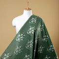 Green Natural Dyed Cotton Dabu Bagru Block Print fabric