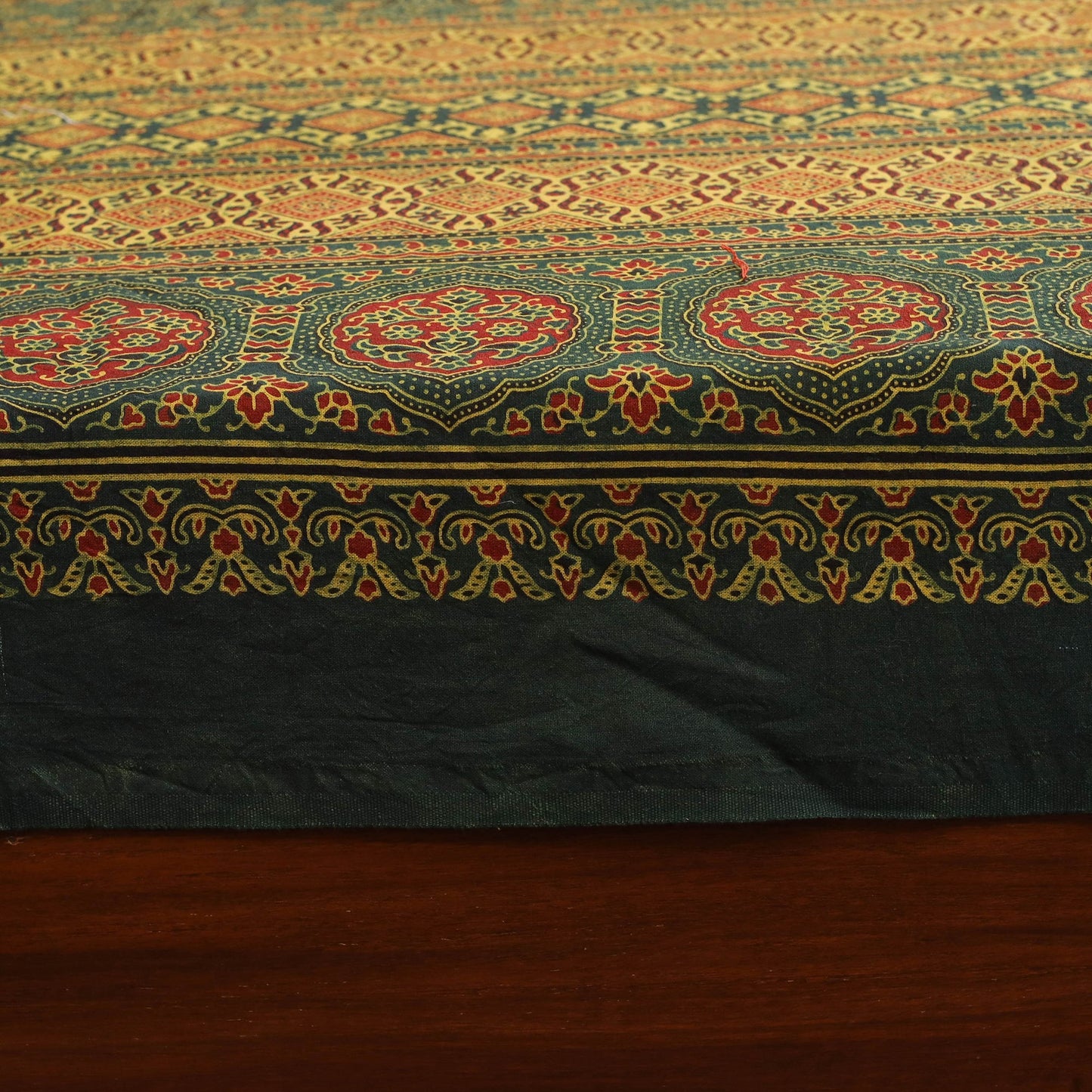 Green - natural dyed cotton double bed sheet set 10