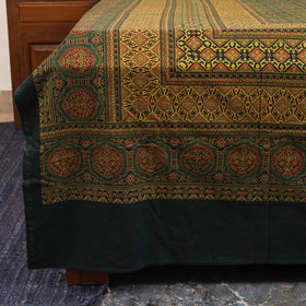 Green - natural dyed cotton double bed sheet set 10