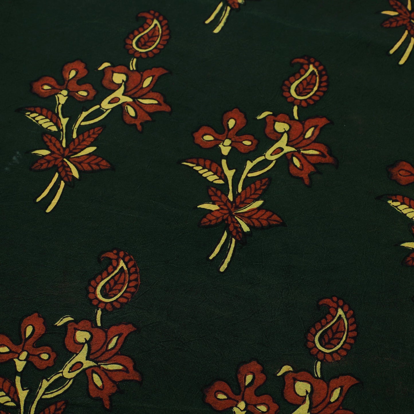 Buy Green Natural Dyed Cotton Ajrakh Print Fabric