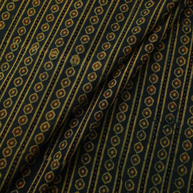 Green Natural Dyed Block Print Cotton Ajrakh Fabric
