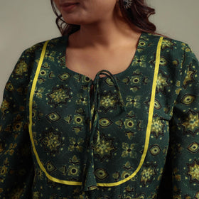 Natural dyed cotton flared dress 11 - handcrafted