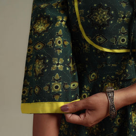 Natural dyed cotton flared dress 11 - handcrafted