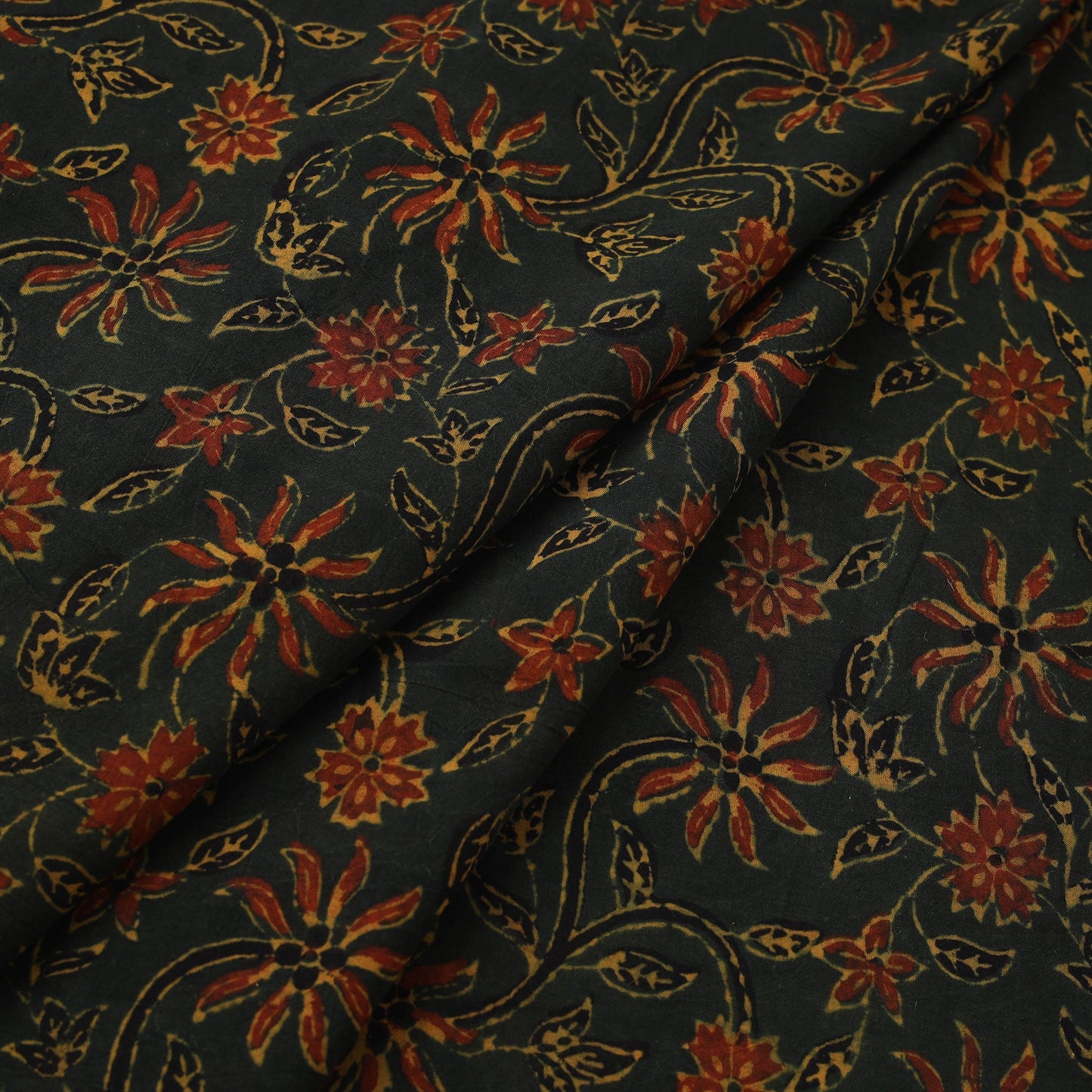 Natural dyed cotton kutch hand block ajrakh print fabric 52