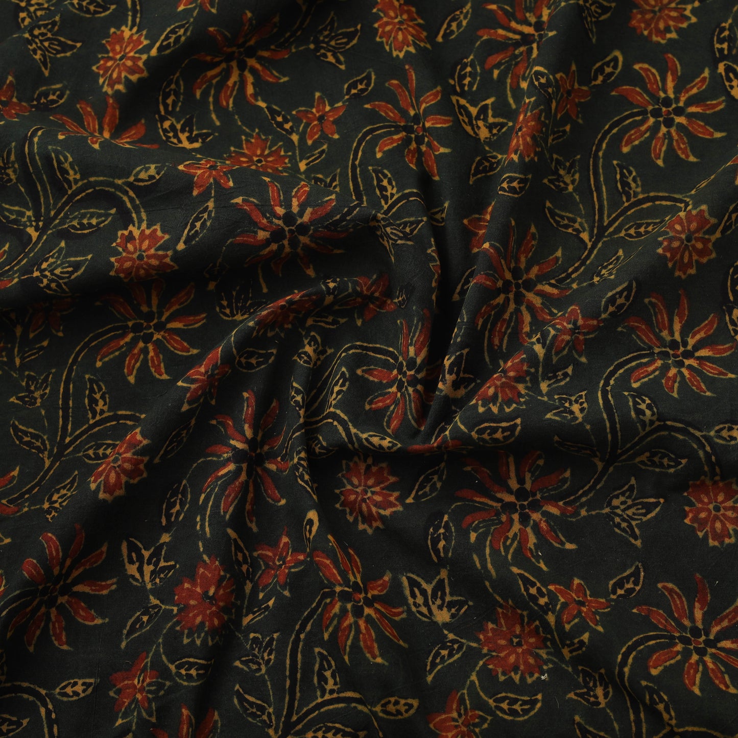 Natural dyed cotton kutch hand block ajrakh print fabric 52