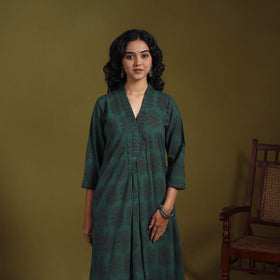 Green - natural dyed cotton a-line bagh kurta 18