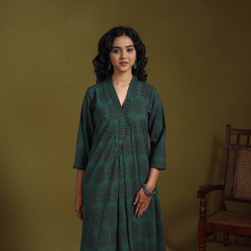 Green - natural dyed cotton a-line bagh kurta 18