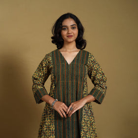 Green - natural dyed cotton a-line hand kurta 20
