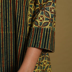 Green - natural dyed cotton a-line hand kurta 20