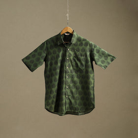 Natural dyed cotton men half sleeve hand bagh shirt 10