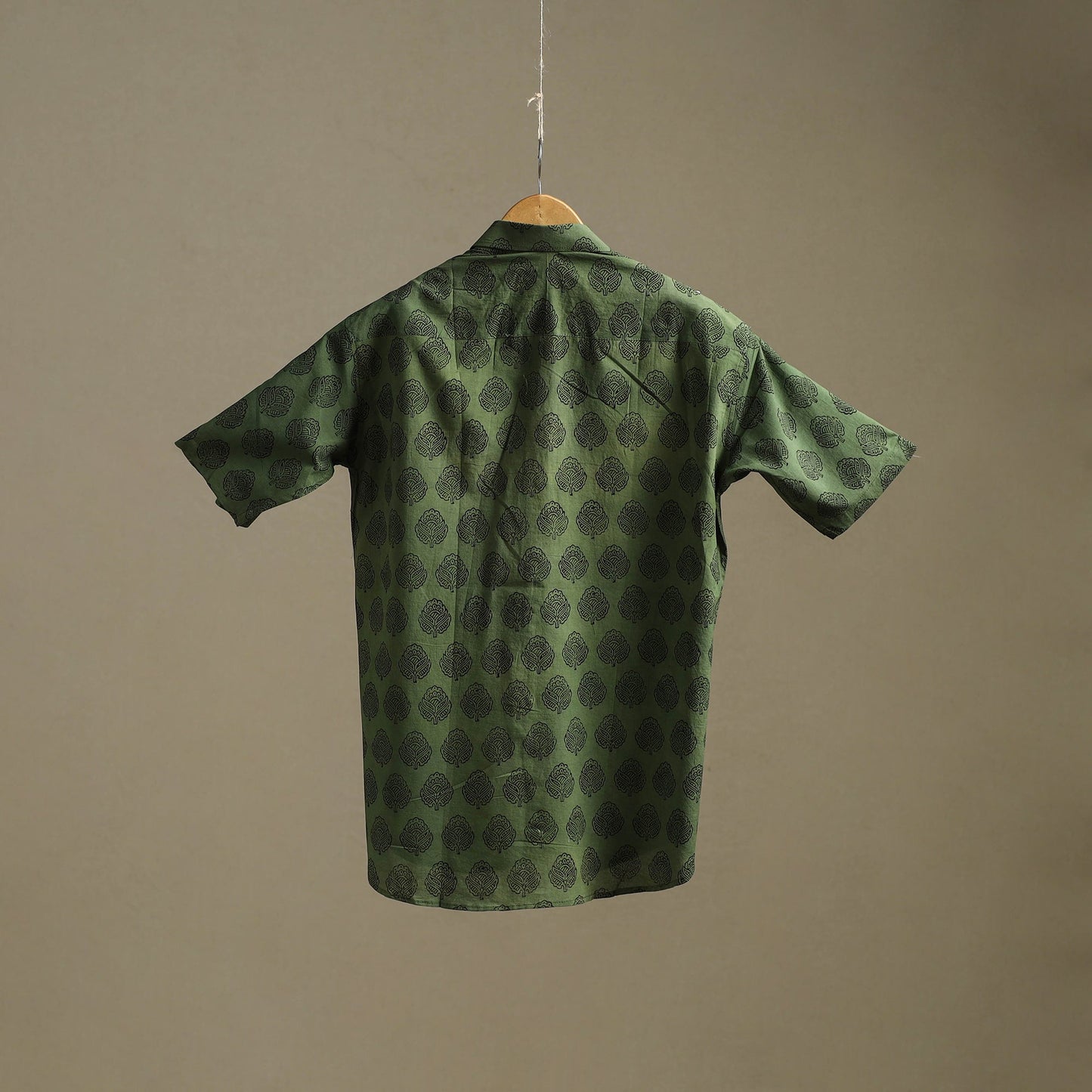 Natural dyed cotton men half sleeve hand bagh shirt 10