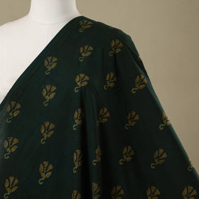 Green - natural dyed cotton nandana fabric 15 - handcrafted