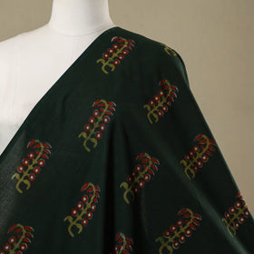 Green - natural dyed cotton nandana fabric 16 - handcrafted