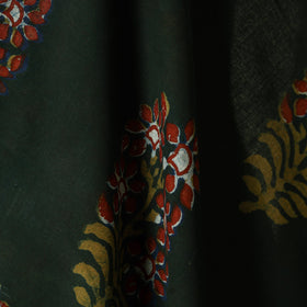 Green - natural dyed cotton nandana fabric 17 - handcrafted