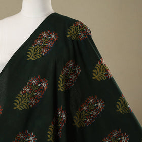 Green - natural dyed cotton nandana fabric 17 - handcrafted