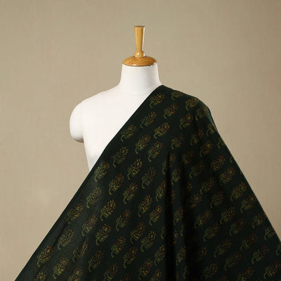 Green - natural dyed cotton nandana fabric 18 - handcrafted