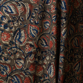 Green - natural dyed cotton pedana kalamkari fabric 12