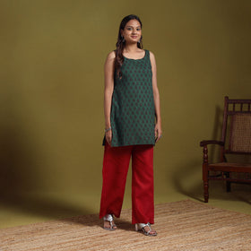 Green - natural dyed cotton short bagh kurta 03