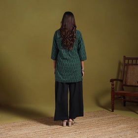Green - natural dyed cotton short bagh kurta 07